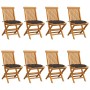 Gartenstühle 8 Einheiten aus Teakholz mit taupegrauen Kissen von vidaXL, Gartenstühle - Ref: Foro24-3072940, Preis: 511,23 €,...
