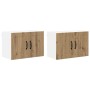 Gabinetes de pared de cocina con estante 2 pcs Roble artesanal
