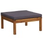Muebles de jardín 7 pzas cojines madera maciza de acacia