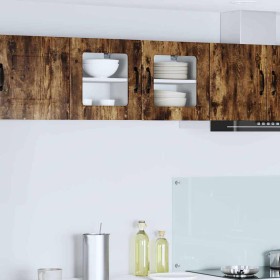 Armario de cocina mural 2 pcs Roble ahumado 40 x 31 x 40 cm