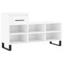 Schuhschrank aus weiß glänzender Sperrholz 102x36x60 cm von vidaXL, Schuhregale und Schuhorganisatoren - Ref: Foro24-831374, ...