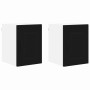 Armario de cocina mural con estante 2 pcs Negro 30 x 31 x 40 cm
