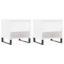 Mesas centro 2 uds madera ingeniería blanco brillo 50x46x50 cm de vidaXL, Mesas de centro - Ref: Foro24-830929, Precio: 78,65 €