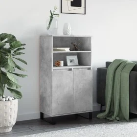 Concrete gray plywood tall sideboard 60x36x110 cm by vidaXL, Sideboards - Ref: Foro24-831496, Price: 80,49 €, Discount: %