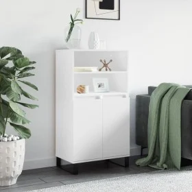 Hohes weißes Sperrholz-Sideboard 60x36x110 cm von vidaXL, Sideboards - Ref: Foro24-831492, Preis: 85,90 €, Rabatt: %