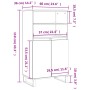 Tall white plywood sideboard 60x36x110 cm by vidaXL, Sideboards - Ref: Foro24-831492, Price: 94,03 €, Discount: %