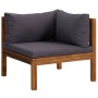Muebles de jardín 5 pzas cojines madera maciza de acacia