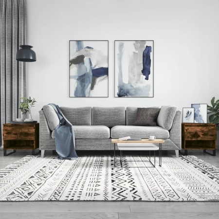 Mesas centro 2 uds madera ingeniería roble ahumado 50x46x50 cm de vidaXL, Mesas de centro - Ref: Foro24-830935, Precio: 71,75 €