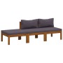 Muebles de jardín 3 pzas cojines madera maciza de acacia