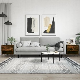 Center tables 2 units smoked oak engineered wood 50x46x50 cm by vidaXL, Coffee table - Ref: Foro24-830919, Price: 61,98 €, Di...