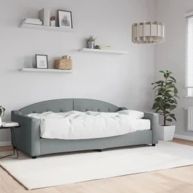 Sofa bed with light gray fabric mattress 90x190 cm by vidaXL, Beds and slatted bases - Ref: Foro24-3197522, Price: 303,19 €, ...
