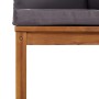 Muebles de jardín 3 pzas cojines madera maciza de acacia