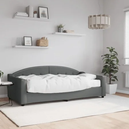 Sofá cama con colchón tela gris oscuro 90x190 cm de vidaXL, Camas y somieres - Ref: Foro24-3197523, Precio: 300,26 €, Descuen...
