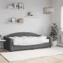 Sofá cama con colchón tela gris oscuro 90x190 cm de vidaXL, Camas y somieres - Ref: Foro24-3197523, Precio: 300,26 €, Descuen...