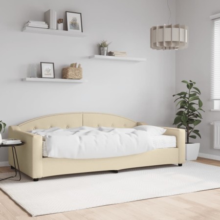 Schlafsofa mit cremefarbener Stoffmatratze 100x200 cm von vidaXL, Betten und Lattenroste - Ref: Foro24-3197521, Preis: 344,16...