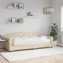 Sofa bed with cream fabric mattress 100x200 cm by vidaXL, Beds and slatted bases - Ref: Foro24-3197521, Price: 374,65 €, Disc...