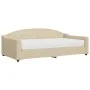 Sofa bed with cream fabric mattress 100x200 cm by vidaXL, Beds and slatted bases - Ref: Foro24-3197521, Price: 374,65 €, Disc...