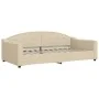 Sofa bed with cream fabric mattress 100x200 cm by vidaXL, Beds and slatted bases - Ref: Foro24-3197521, Price: 374,65 €, Disc...