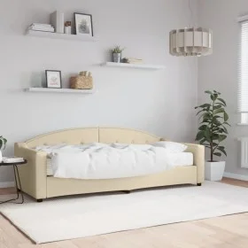 Sofa bed with cream fabric mattress 80x200 cm by vidaXL, Beds and slatted bases - Ref: Foro24-3197511, Price: 309,22 €, Disco...