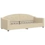 Sofa bed with cream fabric mattress 80x200 cm by vidaXL, Beds and slatted bases - Ref: Foro24-3197511, Price: 309,22 €, Disco...