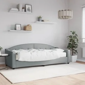 Sofa bed with light gray fabric mattress 80x200 cm by vidaXL, Beds and slatted bases - Ref: Foro24-3197507, Price: 309,22 €, ...