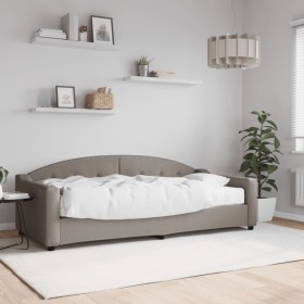 Sofá cama con colchón tela gris taupe 90x200 cm