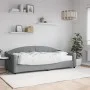 Sofa bed with light gray fabric mattress 90x200 cm by vidaXL, Beds and slatted bases - Ref: Foro24-3197512, Price: 329,80 €, ...