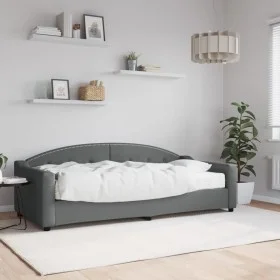 Sofa bed with dark gray fabric mattress 90x200 cm by vidaXL, Beds and slatted bases - Ref: Foro24-3197513, Price: 329,51 €, D...