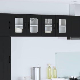 Armario de cocina mural con estante 2 pcs Negro 60 x 31 x 40 cm