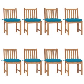 Garden chairs, 8 units, solid teak wood with cushions. by vidaXL, Garden chairs - Ref: Foro24-3073161, Price: 976,60 €, Disco...