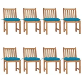 Gartenstühle 8 Einheiten aus massivem Teakholz mit Kissen von vidaXL, Gartenstühle - Ref: Foro24-3073161, Preis: 885,30 €, Ra...