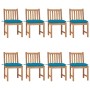 Gartenstühle 8 Einheiten aus massivem Teakholz mit Kissen von vidaXL, Gartenstühle - Ref: Foro24-3073161, Preis: 976,60 €, Ra...