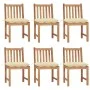 Gartenstühle 6 Einheiten aus massivem Teakholz mit Kissen von vidaXL, Gartenstühle - Ref: Foro24-3073132, Preis: 689,69 €, Ra...