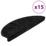 Alfombrillas para escaleras 15 unidades 65x21x4 cm Negro