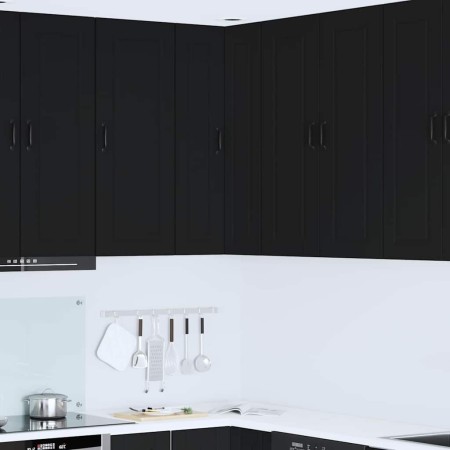 Armario de cocina mural con estante Negro 57 x 57 x 100 cm