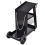 Black welding cart with 3 shelves workshop organizer by vidaXL, Cargo forklifts - Ref: Foro24-140950, Price: 66,49 €, Discoun...