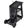 Black welding cart with 3 shelves workshop organizer by vidaXL, Cargo forklifts - Ref: Foro24-140950, Price: 73,29 €, Discoun...