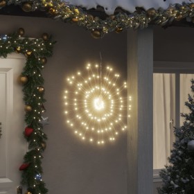 Luces de Navidad de estrellas 2 uds 140 LED blanco cálido 17 cm
