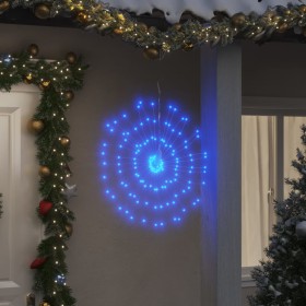 Luces de Navidad de estrellas 2 uds 140 LED azul 17 cm