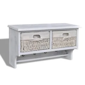 White Paulownia wood wall shelf 60x23.5x33 cm by vidaXL, Hat and coat racks - Ref: Foro24-240792, Price: 70,18 €, Discount: %