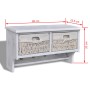 Paulownia Wandregal aus Holz weiß 60x23,5x33 cm von vidaXL, Hut- und Garderobenständer - Ref: Foro24-240792, Preis: 71,17 €, ...