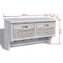 White Paulownia wood wall shelf 60x23.5x33 cm by vidaXL, Hat and coat racks - Ref: Foro24-240792, Price: 70,17 €, Discount: %