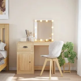 Tocador con luces LED roble Sonoma 90x42x132,5 cm de vidaXL, Tocadores para dormitorios - Ref: Foro24-834973, Precio: 74,00 €...