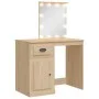 Dressing table with LED lights Sonoma oak 90x42x132.5 cm by vidaXL, Bedroom Dressers - Ref: Foro24-834973, Price: 86,88 €, Di...
