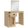 Dressing table with LED lights Sonoma oak 90x42x132.5 cm by vidaXL, Bedroom Dressers - Ref: Foro24-834973, Price: 86,88 €, Di...