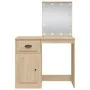 Dressing table with LED lights Sonoma oak 90x42x132.5 cm by vidaXL, Bedroom Dressers - Ref: Foro24-834973, Price: 86,88 €, Di...