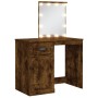 Tocador con luces LED roble ahumado 90x42x132,5 cm de vidaXL, Tocadores para dormitorios - Ref: Foro24-834975, Precio: 100,05...
