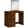 Tocador con luces LED roble ahumado 90x42x132,5 cm de vidaXL, Tocadores para dormitorios - Ref: Foro24-834975, Precio: 100,05...