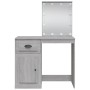 Schminktisch mit LED-Lichtern in Sonoma Grau 90x42x132,5 cm von vidaXL, Schlafzimmerkommoden - Ref: Foro24-834976, Preis: 85,...