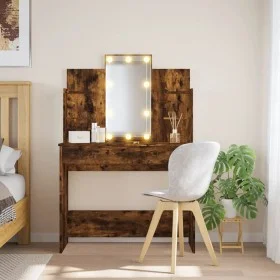 Dressing table with LED lights smoked oak 96x40x142 cm by vidaXL, Bedroom Dressers - Ref: Foro24-837897, Price: 85,34 €, Disc...